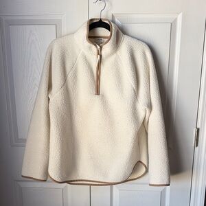 J crew Factory Cozy Cream Quarter-Zip Pullover